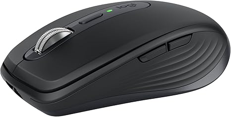 Logitech MX Anywhere 3S, Mouse Wireless Compatto, Scorrimento Veloce, Tracciamento 8K DPI, Clic Silenzioso, Pulsanti Programmabili, USB C, Bluetooth, PC Windows, Linux, Chrome, Mac - Grafite