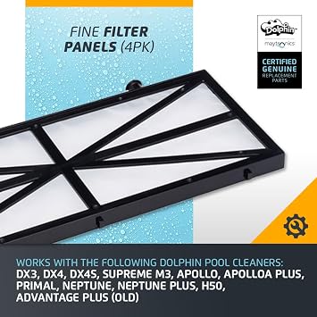 Dolphin Genuine Replacement Part Fine Filter Panels (4PK) 9991407-R4
