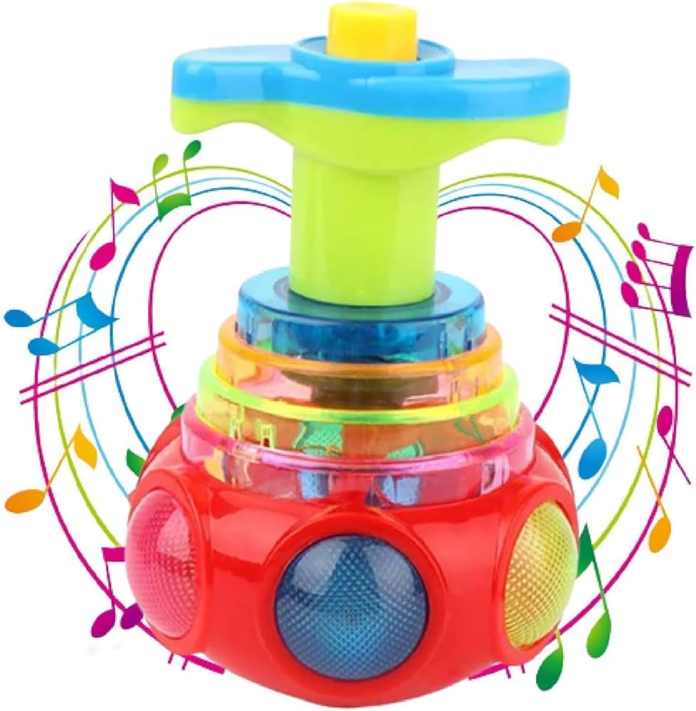 KAVIN Colorful Rotating Spinning Top with Luminous LED Light and Music Sound Flashing LED Latto Toys for Kids Party Birthday Gift Item (Multicolour)-Pack of 1 Pcs (B0D3GSB9ZF) Amazon Price History, Amazon Price Tracker