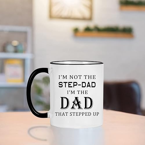 Miniatura 3 de WENSSY Regalos para padrastro, taza con texto en inglés "I Not The Stepdad The Dad That Stepped Up", regalo de cumpleaños para padrastro padrastro