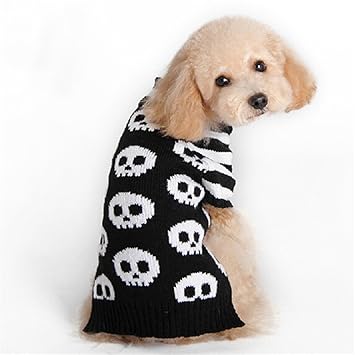 NACOCO Pet Sweaters Skeleton Sweater The Cat Dog Clothes Pet Clothing Little Puppy Dog Sweaters (Large)