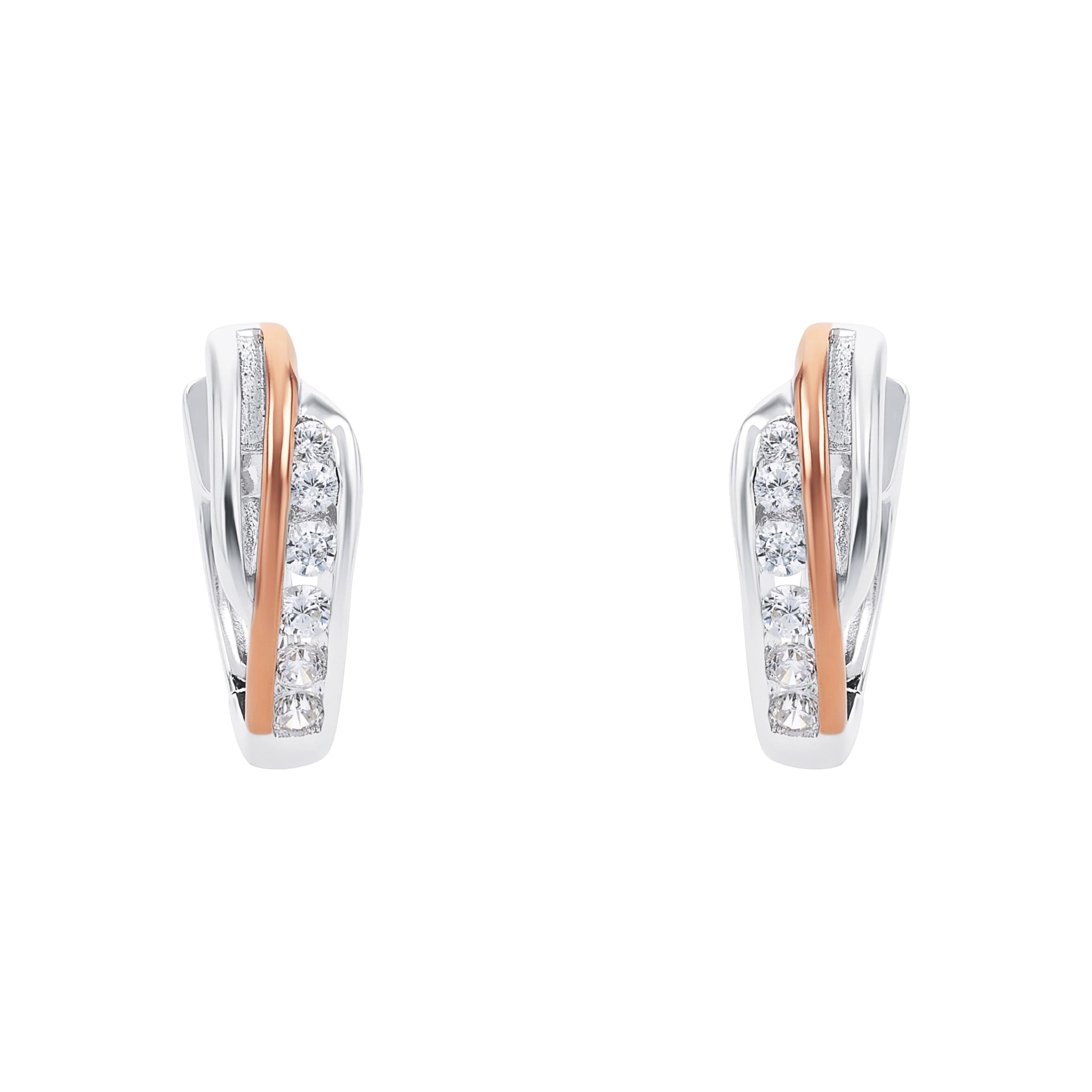 Amor Creolen 925 Sterling Silber Damen Ohrschmuck, mit Zirkonia synth., Kommt in Schmuck Geschenk Box