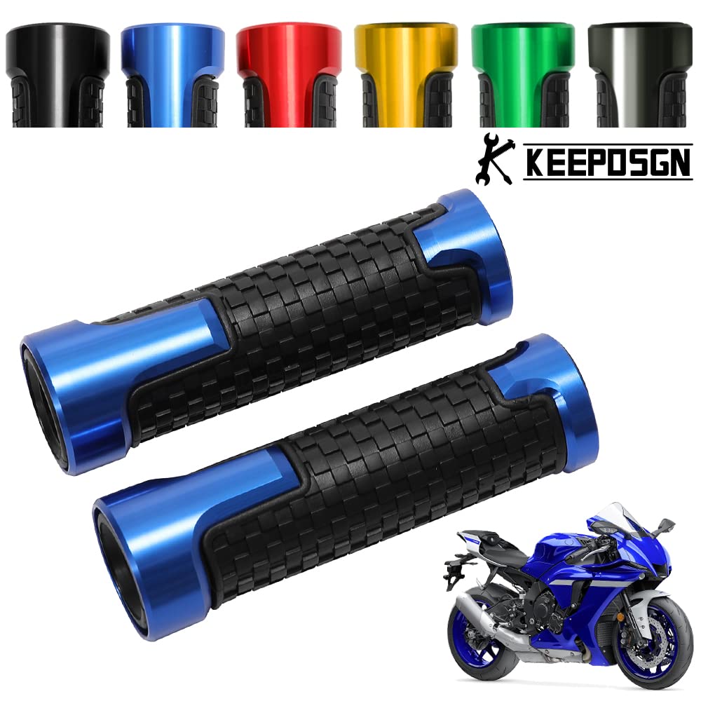 Manopole Moto Universale, 7/8" 22mm-24mm manopole scooter Impugnatura Moto Antiscivolo Compatibile con Bici Sportive Street Bike Cruiser Scooter Dirt Bike.