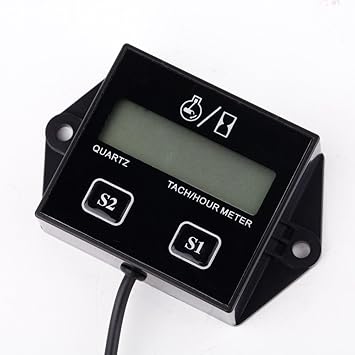 LCD Digital Tach/Hour Meter Gauge Waterproof Spark Plugs Gas Engine Motorcycle ATV