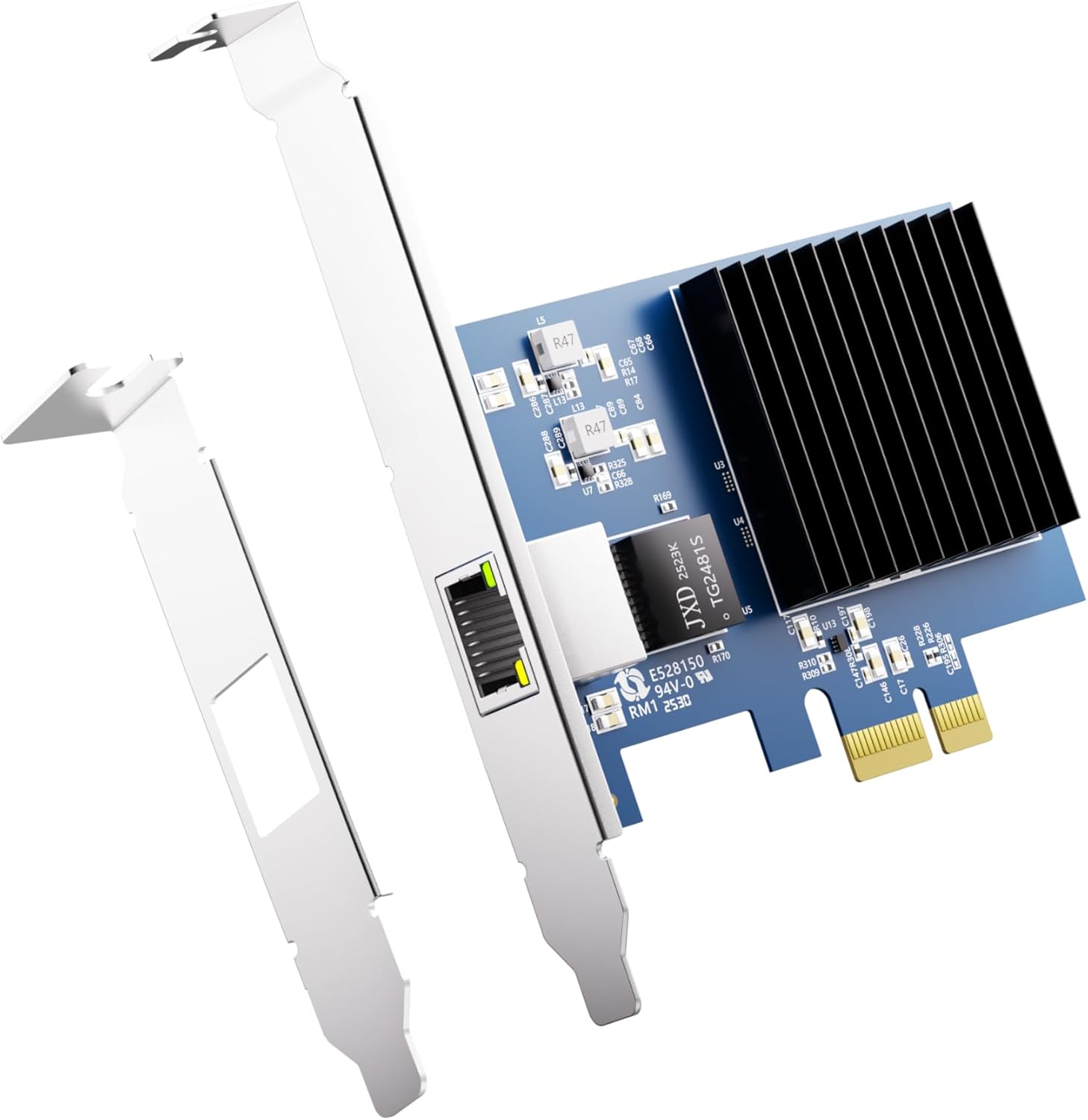 Ipolex 10G Network Card, Single RJ45 Port Ethernet Adapter, PCIe 4.0 Network Adapter with RTL8127 Chip, 10GBASE-T NIC with PCIe Gen4 X1 Slot, Support for Windows Server/Windows/Linux OS