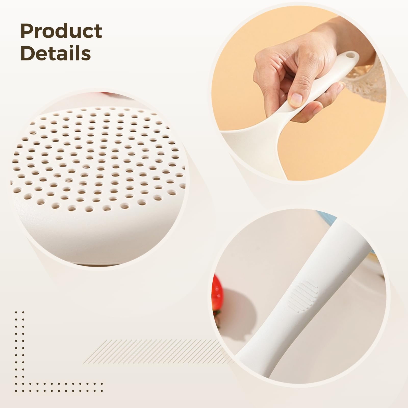 Bosreroy 2-Pack Long Handle Silicone Skimmer Spoons, Heat-Resistant Slotted Strainers for Hot Pot and Frying