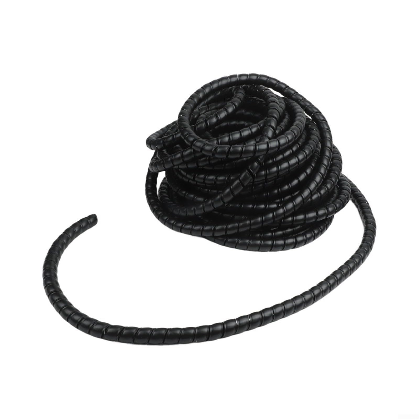 Manguera protectora de alambre en espiral de 20 mm - Tubo de gestión de cables PP de 25 m para cables eléctricos, manguera hidráulica y organización de oficina o taller, color negro