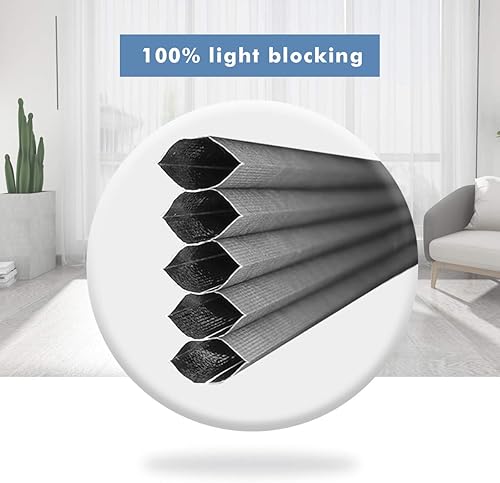 Miniatura 2 de Grandekor - Persianas celulares blackout sin cordón para ventana, con diseño de panal de abeja y filtro de luz