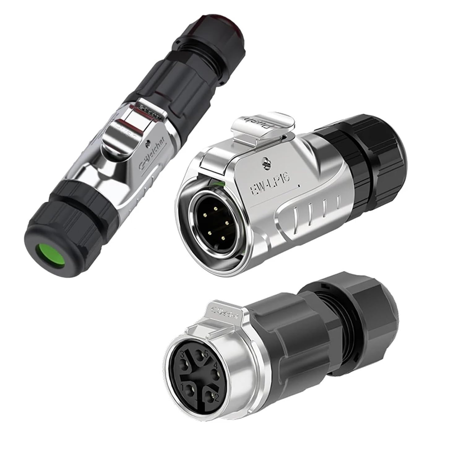 EW-LP16 IP68 M16 Electrical Cable Connector Industrial Soldering 2Pin 3Pin 4Pin 5Pin 7Pin 8Pin 9Pin Power Signal Adapter(2 Pin Set)