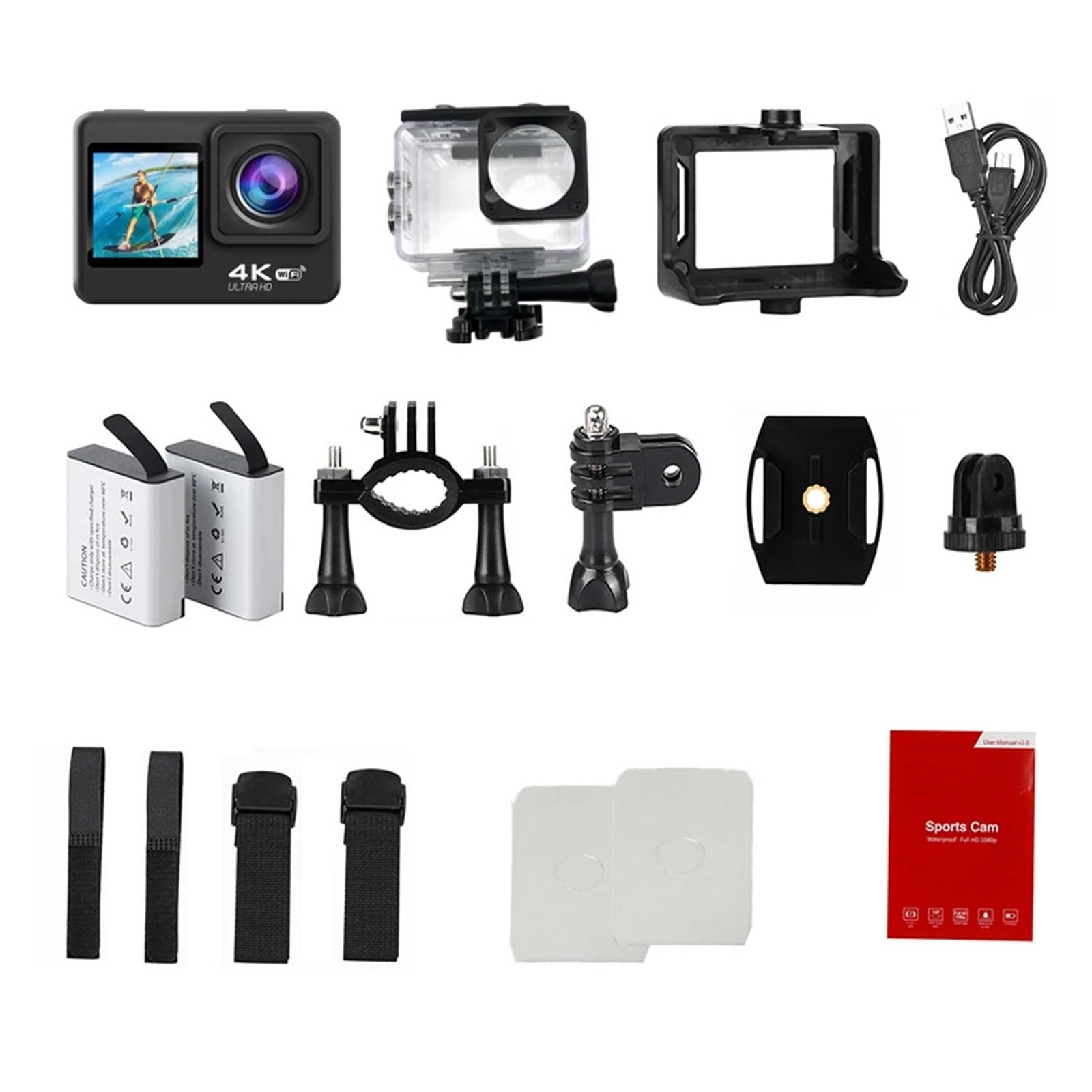 WiFi HD1080P/30FPS 2.0in 170° Helmet Action Camera Anti Shake | Records outdoor sports, travel, riding, helmet and action video with portable wide-angle camera functions(0)-image-33