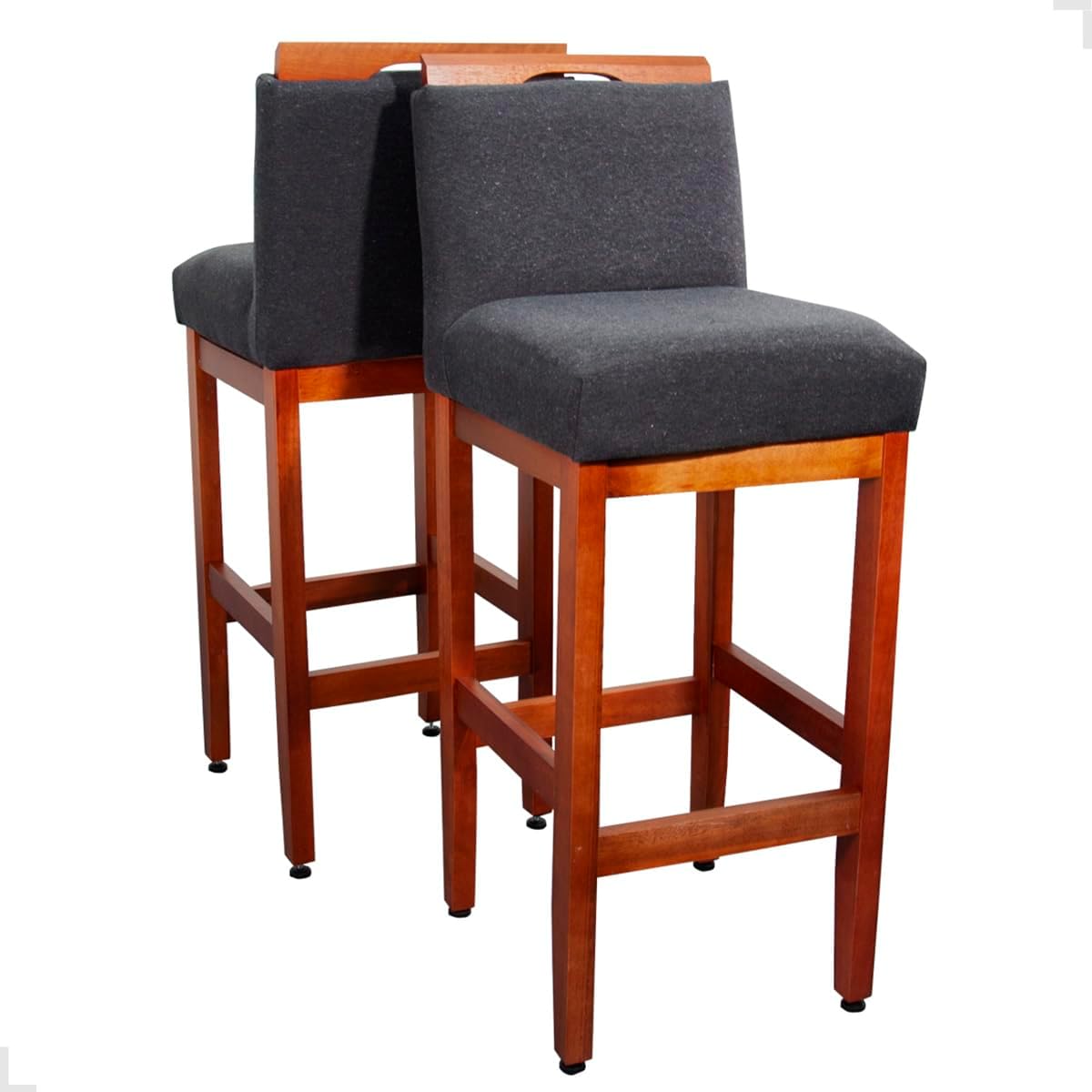 Kit 2 banquetas madeira eucalipto estofada — custo-benefício