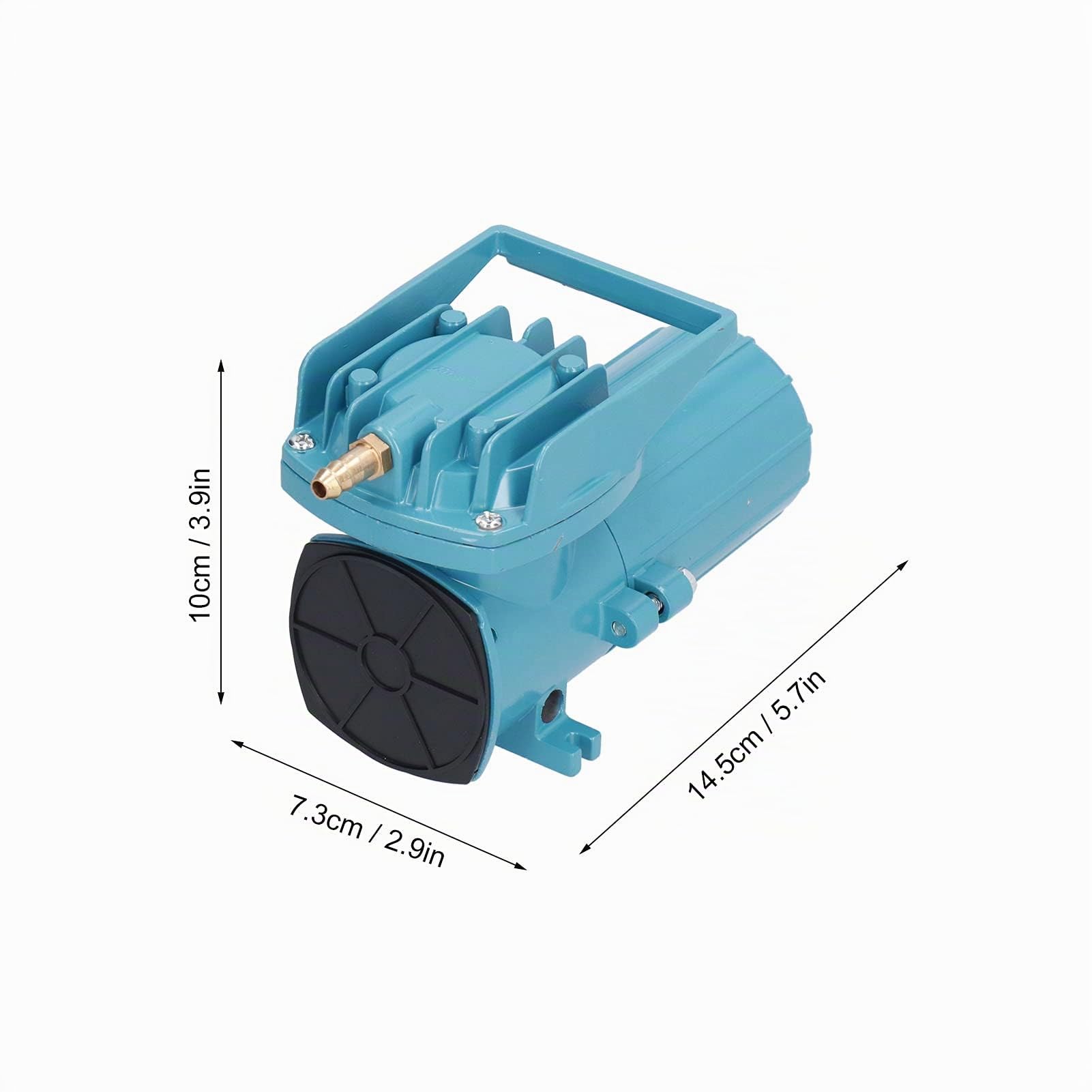 Bomba de Aire para Acuario 12V, Motor CC 18W Caudal 38L/min, Aireador Sin Aceite para Estanques, Oxigenador con Carcasa de Aleación de Aluminio, Uso Estable