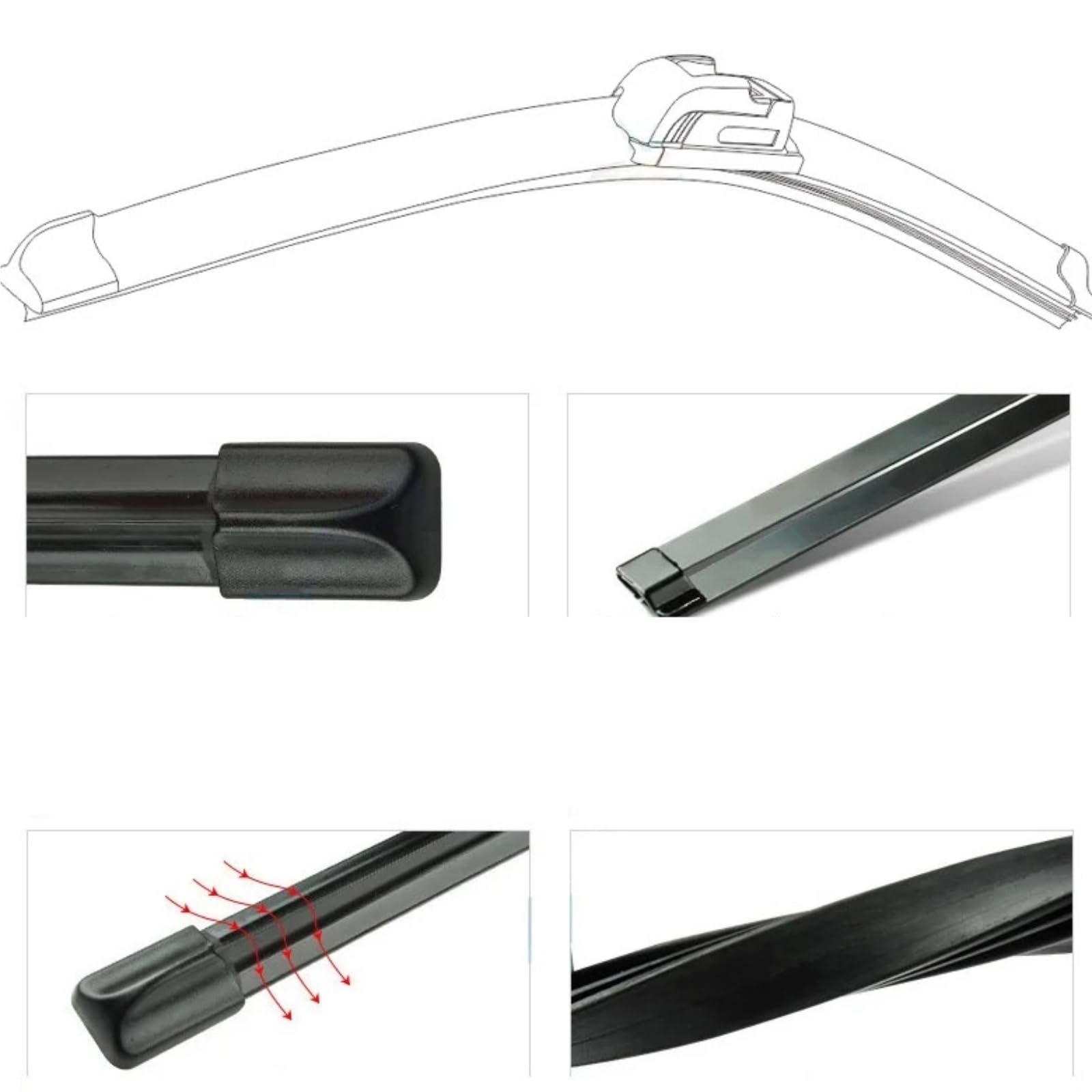Coches Limpiaparabrisas Escobilla Juego De Limpiaparabrisas Delantero LHD Para CRV CR-V 2007-2011 26 "+17" + 14"