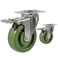 Vista 9 de 4 ruedas resistentes de 1.5 pulgadas, soporte de acero inoxidable para horno de alta temperatura, juego de 4 con capacidad de hasta 2800 libras