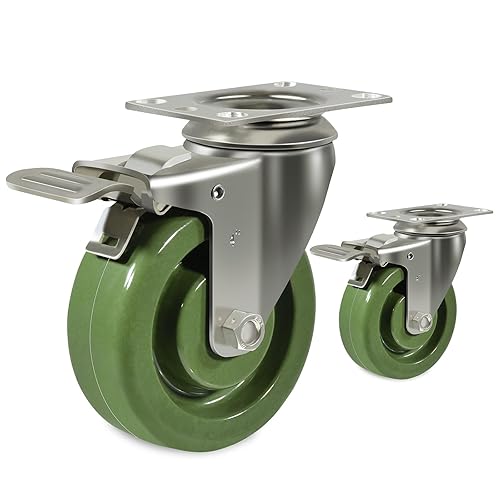 Miniatura 9 de 4 ruedas resistentes de 1.5 pulgadas, soporte de acero inoxidable para horno de alta temperatura, juego de 4 con capacidad de hasta 2800 libras