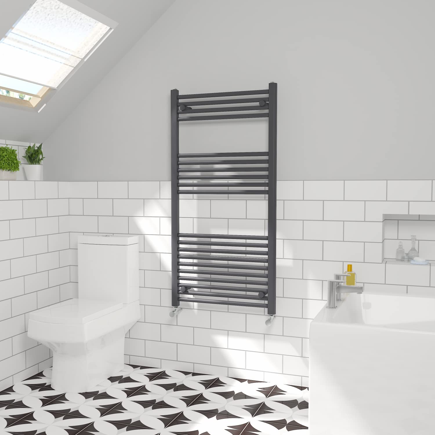 NRG Straight Central Heating Towel Rail Home Radiator Anthracite 1200×600mm