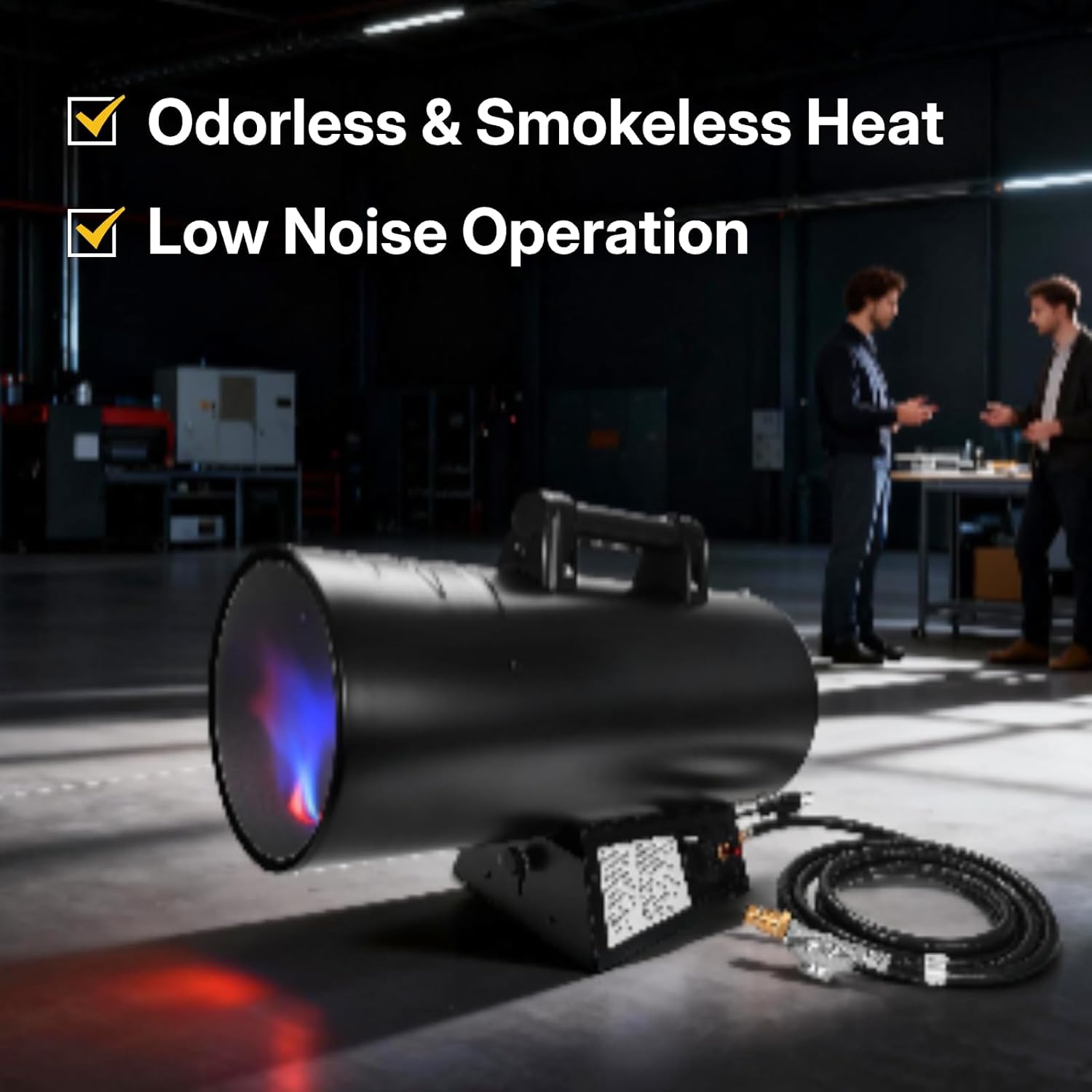 85,000 BTU Portable Forced Air Propane Heater - 10 ft Hose & Regulator Included, Adjustable Torpedo Heater for Garage, Construction Sites, Jobsite, Patio