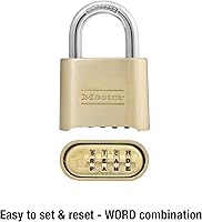 Vista 2 de Master Lock Candado, establece tu propia cerradura de combinación de letras, 2 pulgadas de ancho, 175 DWD, 1 pulgada, marrón