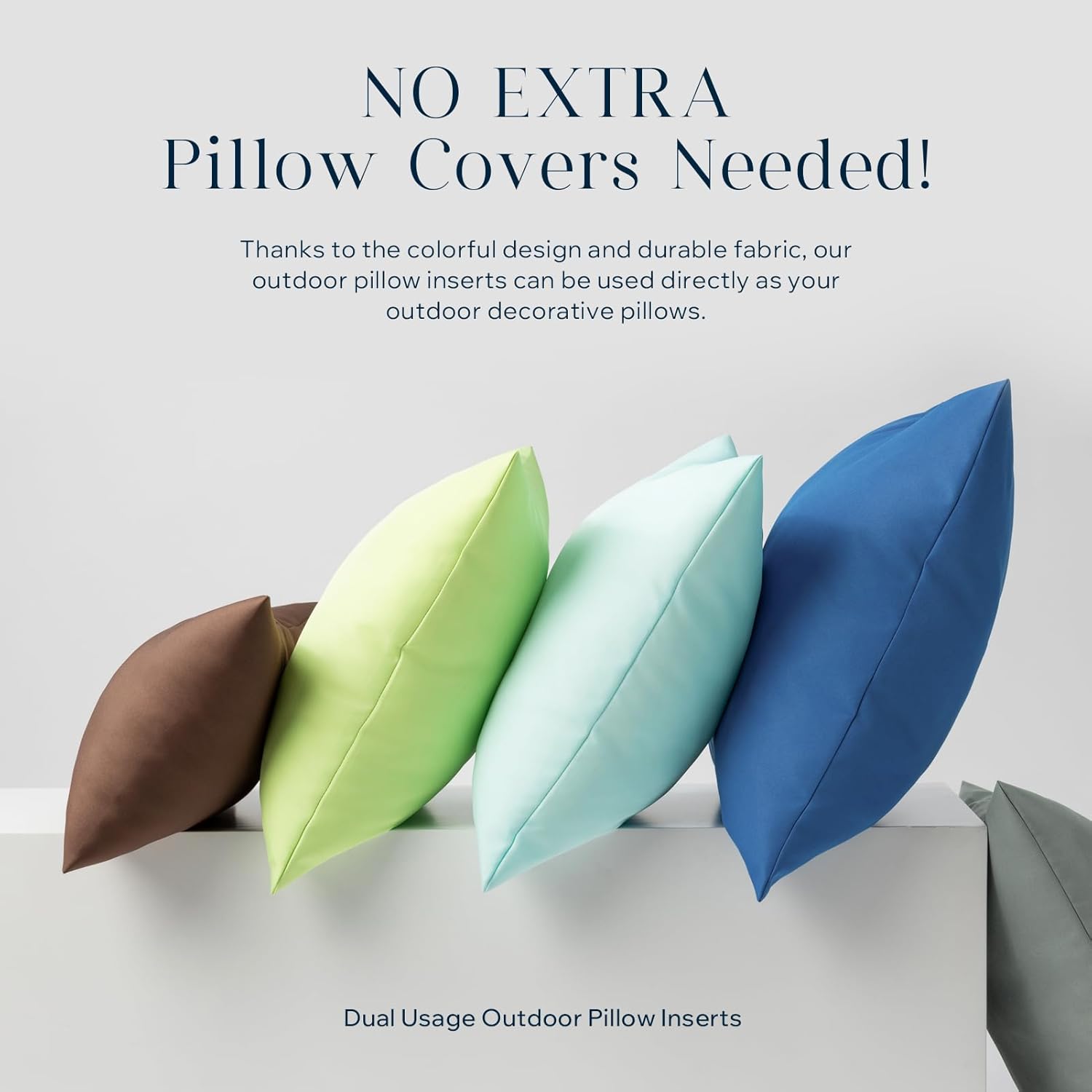 Phantoscope Pack of 4 Premium Outdoor Pillow Inserts, Dual Usage Waterproof Throw Pillows No Cover Needed, Decorative Couch Sham Cushion Stuffer Patio Couch Tent, White 18 x 18 Inches