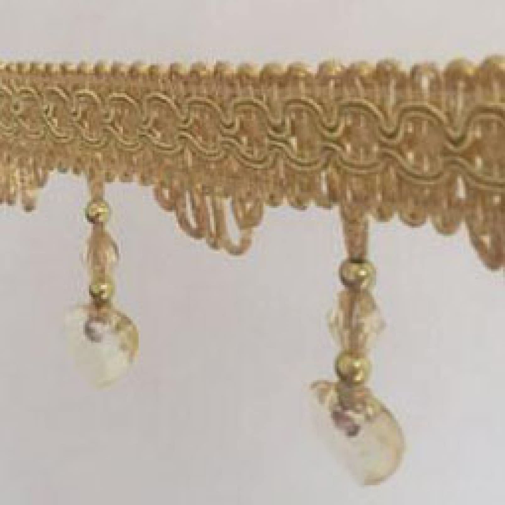 Ozdobne frędzle ze złotymi koralikami, frędzle do dekoracji domu, szycia i akcesoriów, stylowe przycinanie wstążek do eleganckich draperii i projektów DIY