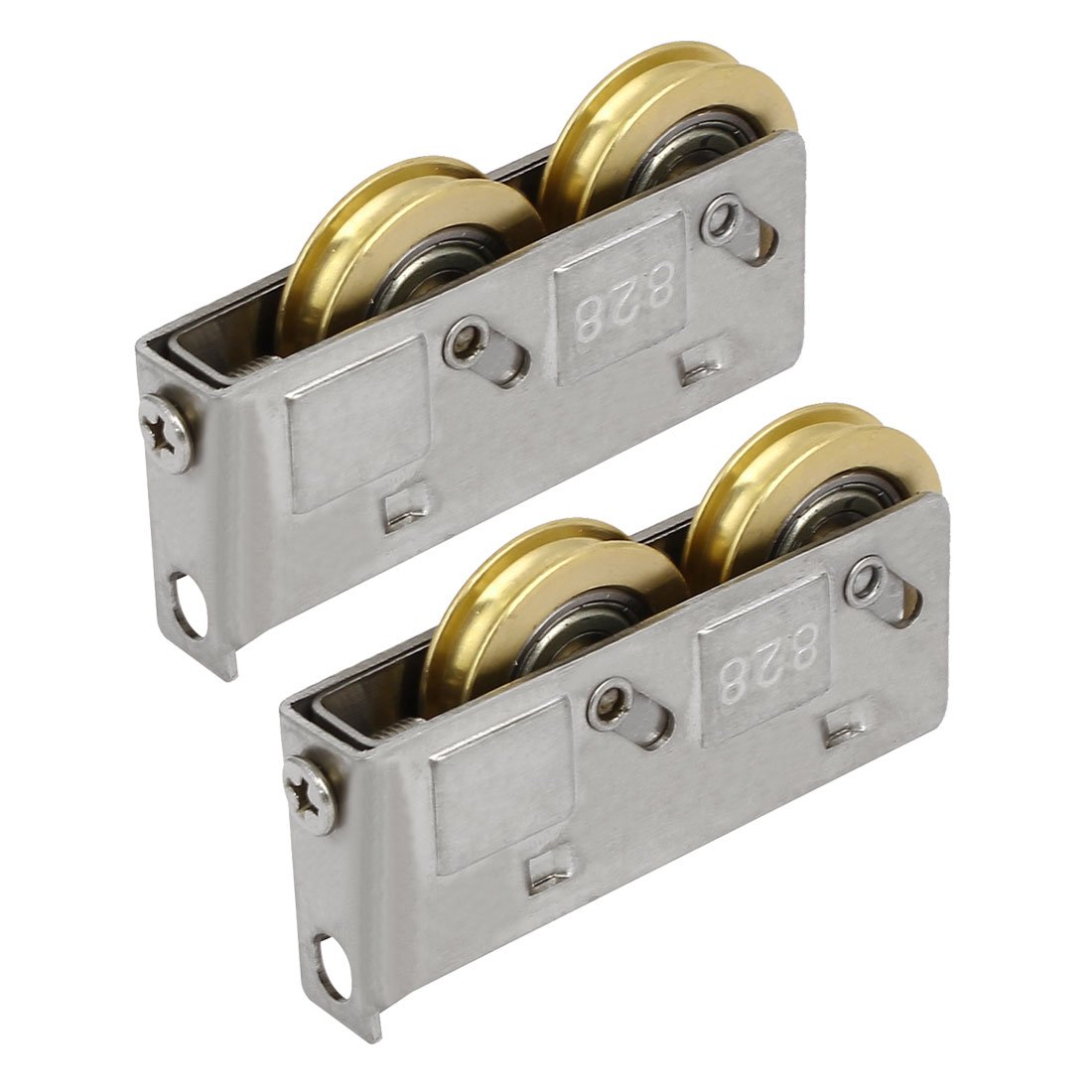 Poulie de douche double 28mm rouleau pour porte vitrée coulissante Sourcingmap