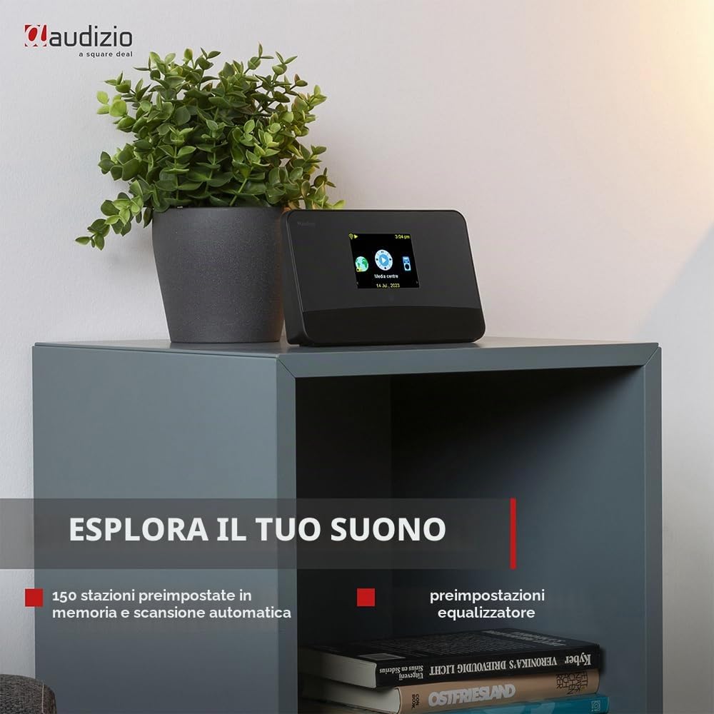 Audizio Livorno - DAB tuner e radio internet con WiFi e DAB+ (102.242) - Nero