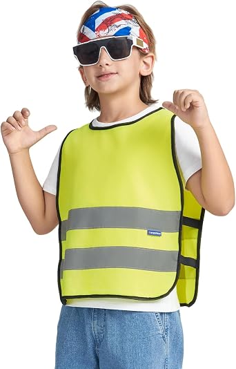 AYKRM Children's High Visibility Vest - Visible Children's Safety Vest for Road Traffic Safety
