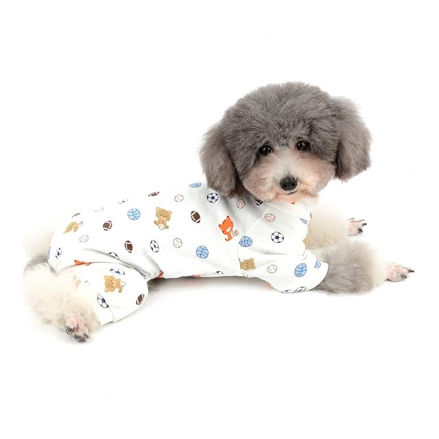 Foto 8 de 8 de Zunea Mono Pijama para Perros Pequeños Overoles Peleles de Algodón Suave Ropa de Dormir para Cachorros…