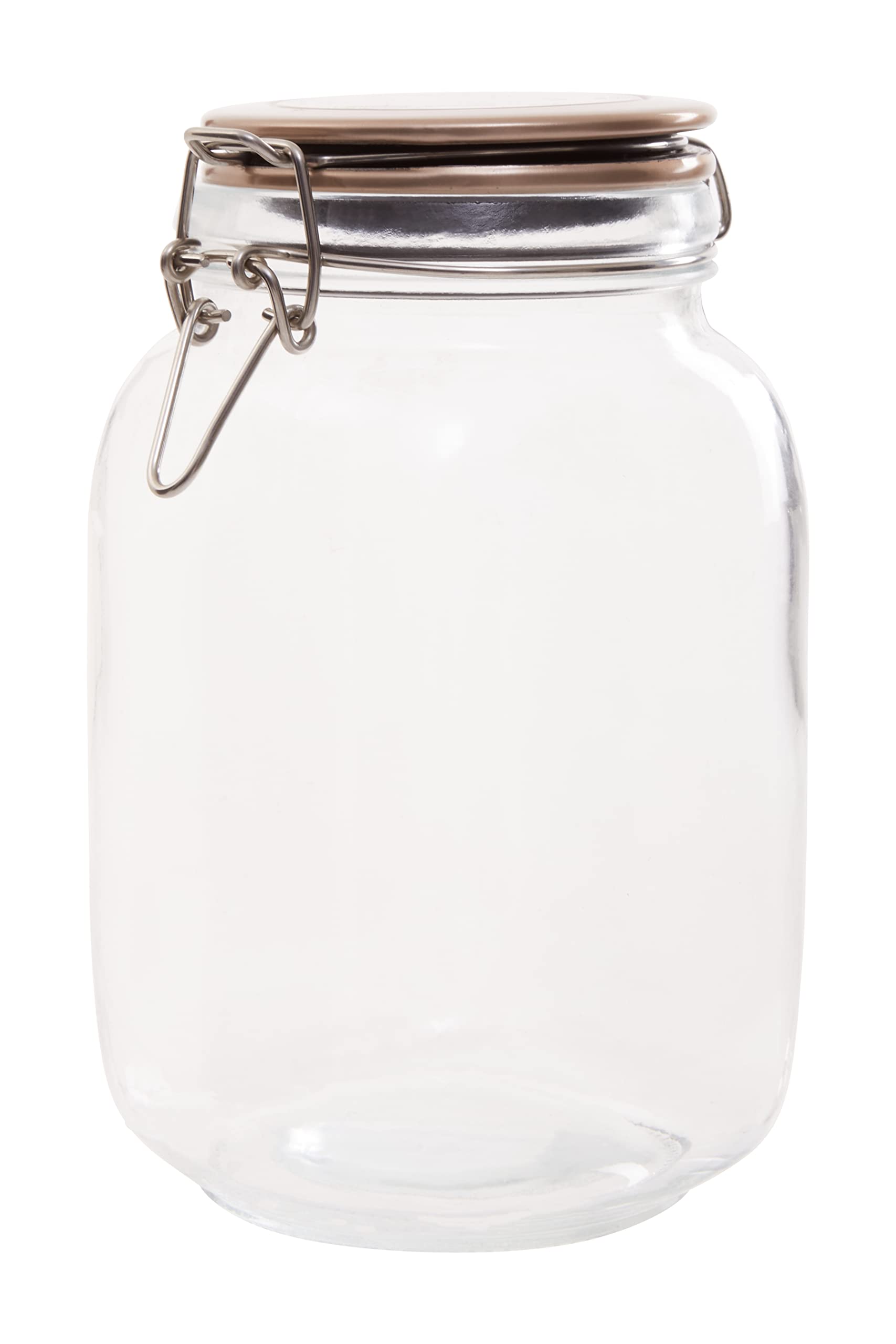 Premier Housewares Square Glass Jar With Champagne Lid - 1550Ml