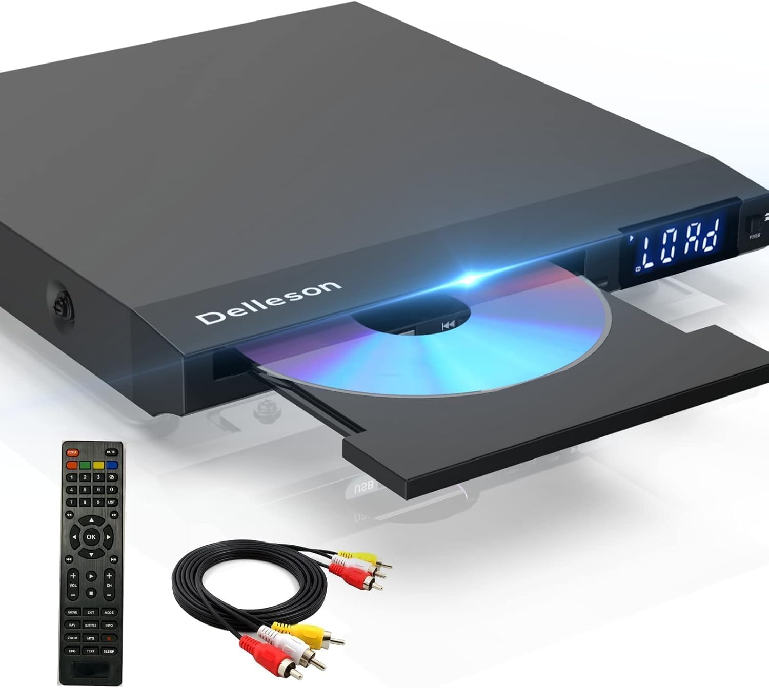 Delleson DVD Player,Compact DVD Player for TV with Multi-Region DVDs,DivX,MP3,USB Input,PAL/NTSC System,Contains MIC Input,Region Free DVD Player for Home,AV Outputs Includes Remote & HDMI Cable-image-35