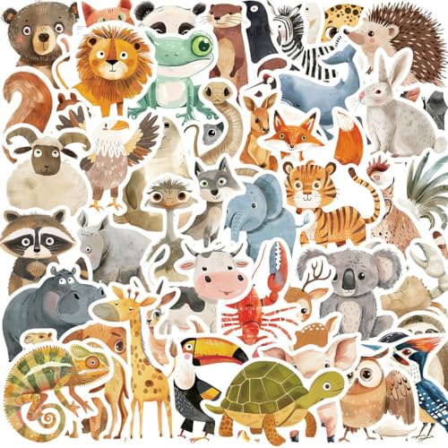 50 pcs pegatinas animales para niños, stickers decorativos infantiles, pegatinas