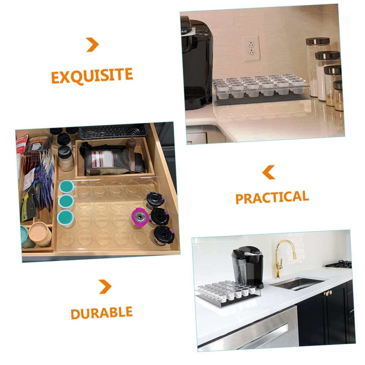 SOLUSTRE Coffee Capsules Holder Acrylic Display Rack Transparent Coffee Pod Storage Organizer for for Kitchen Counter present