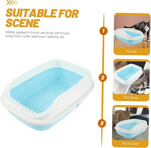 Miniatura 9 de BUGUUYO Caja de arena para gatos Bandeja de arena para gatos, bandeja de inodoro para gatos, bandeja de inodoro para mascotas, bandeja de inodoro