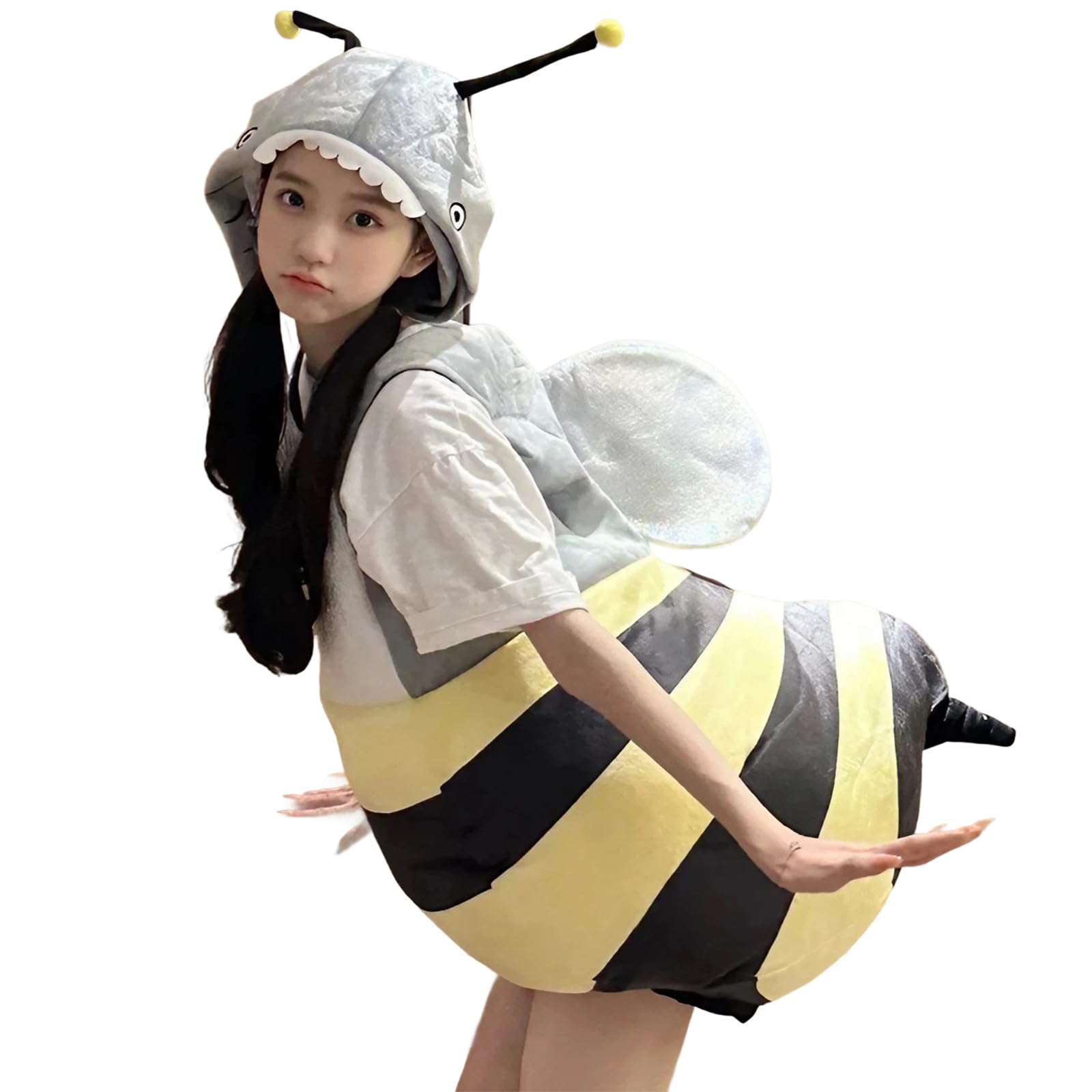 [Banlan] ハロウィン コスプレ ミツバチ 仮装 蜂 着ぐるみ 帽子 2点セット コスチューム 親子 大人用 子供用 男女兼用 舞台 パーティー ダンス衣装 演劇服装 可愛い 面白い S-L