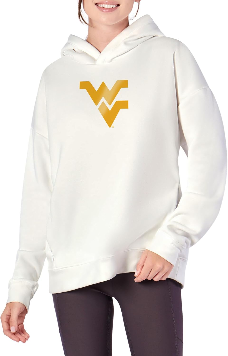 Northwest NCAA Women's Pullover Hoodie with Zipper Pockets, Long Sleeve Hooded Sweatshirt, Lightweight Casual Top
