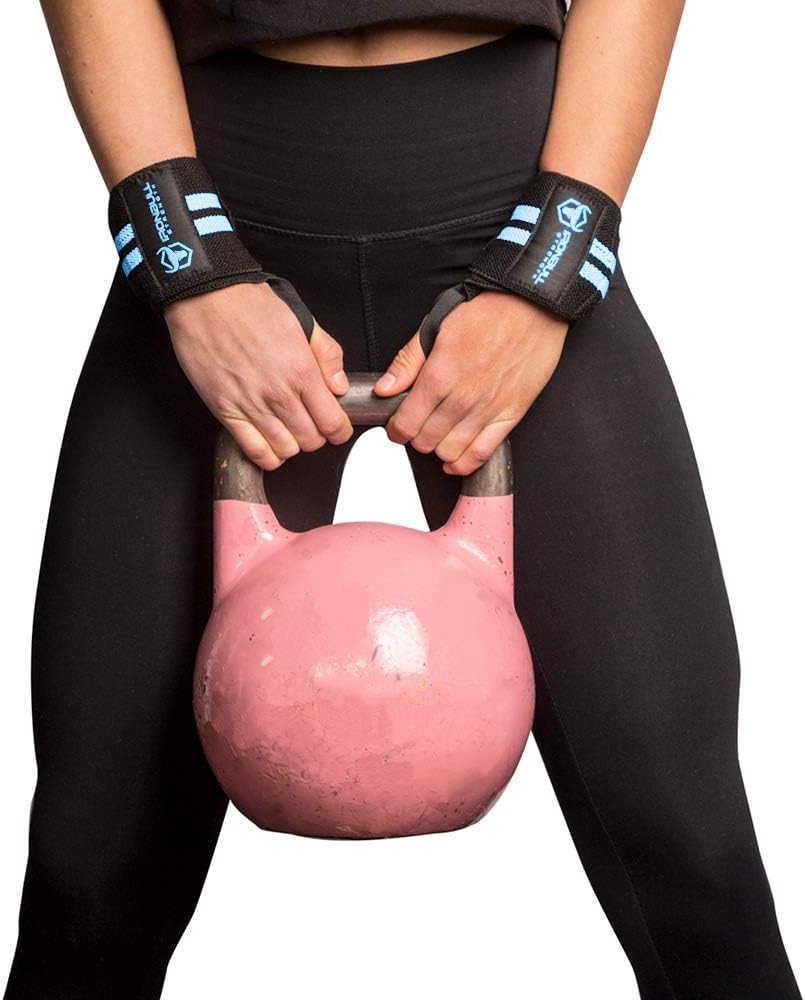 Women Wrist Wraps with Thumb Loops - 12" Professional Grade - Wrist Support Brace and Compression for Cross Training, Weight Lifting, Powerlifting, Strength Training (Black/Blue) : Sports & Outdoors