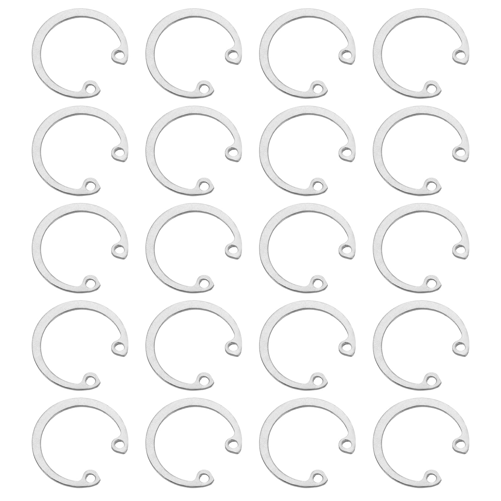 sourcing map 30Pcs 23mm Internal Retaining Ring Circlip, 304 Stainless Steel Internal Circlip Snap Rings C-Clips GB893 for Grooved Shafts Studs, Silver Tone