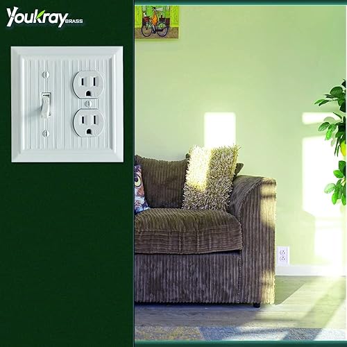 Miniatura 31 de Placas de pared clásicas de panel blanco puro, cubiertas de interruptor de luz, cubiertas de enchufes eléctricos, placas de interruptor de varias