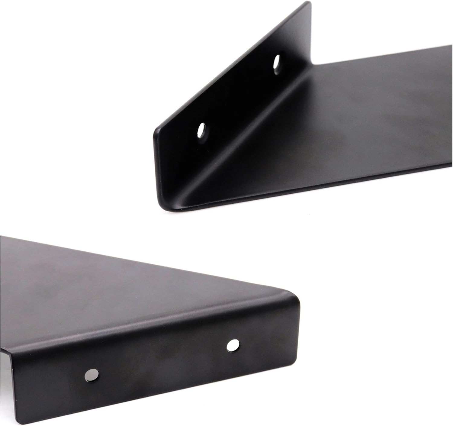 2-Pack of 8-Inch Heavy-Duty Angle Shelf Brackets for Floating Shelves | Sleek and Decorative Wall Mounts – Includes Screws and Wall Plugs