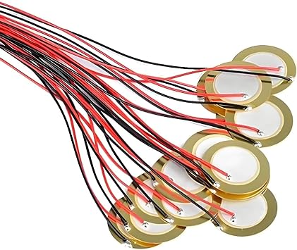 15PCS 20mm Piezo Disc Transducer Contact Microphone Trigger Sound Sensor with 4 Inches Wires for Acoustic Instrument