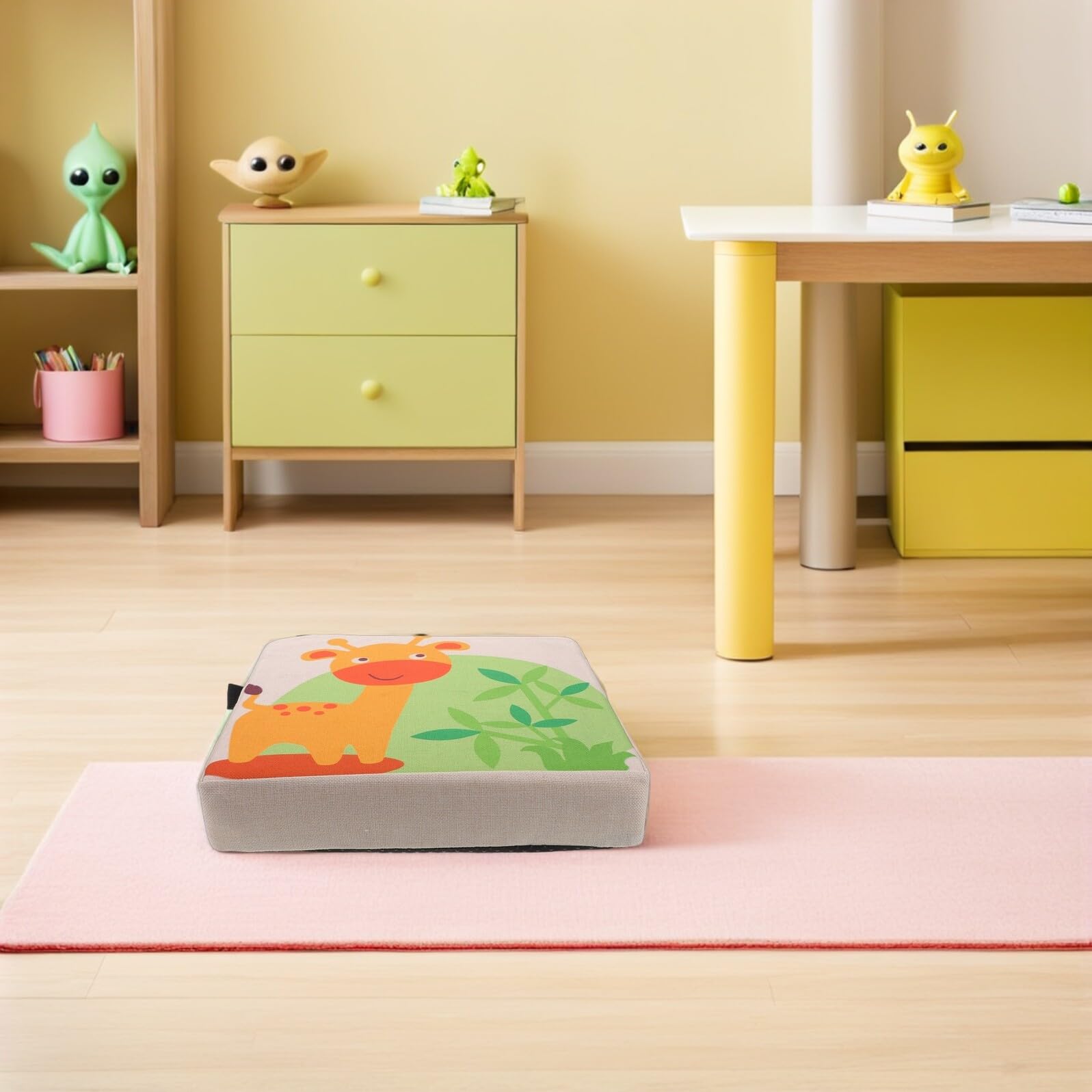 Asiento Elevador Infantil Jirafa de Algodón Lino para Silla