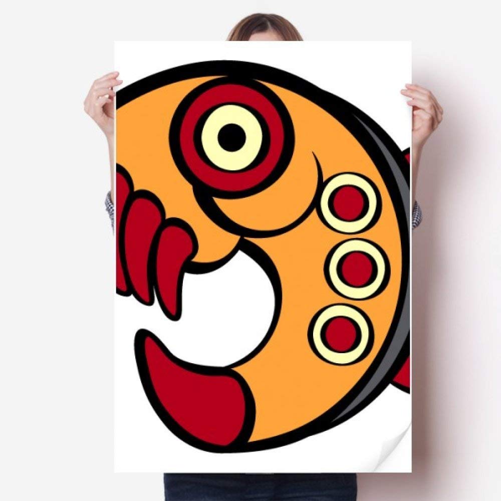 DIYthinker Indian Abstract Art Drawing Piranha Amazon Vinyl Wall Sticker Poster Mural Wallpaper Room Decal 80X55Cm