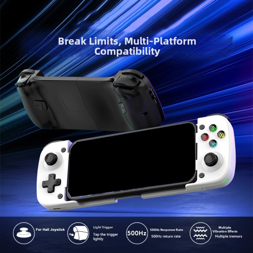 Controlador de juego móvil Bluetooth, versátil y elástico con joystick de efecto Hall para iOS, interruptor (negro)