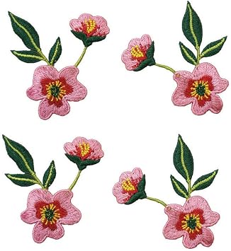 2pair Small Flowers Sewing Patches Embroidery Garment Sew DIY Decorations Accessories Applique Style B