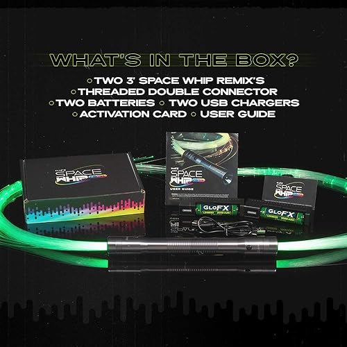 Miniatura 3 de Double Space Whip Remix - Látigo de fibra óptica LED programable Giratorio de 360 - Juguete rave con luz súper brillante  EDM Pixel Flow Lace Dance