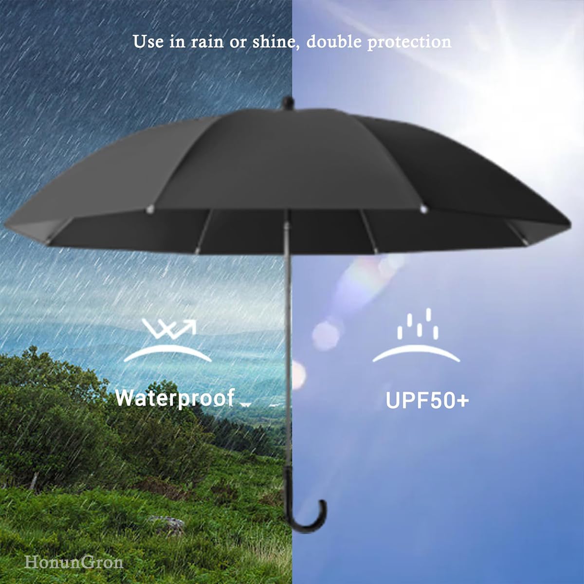 Ombrelle Poussette Universelle Anti UV 50+ Diamètre 85 cm Parasol Réglable Beige
