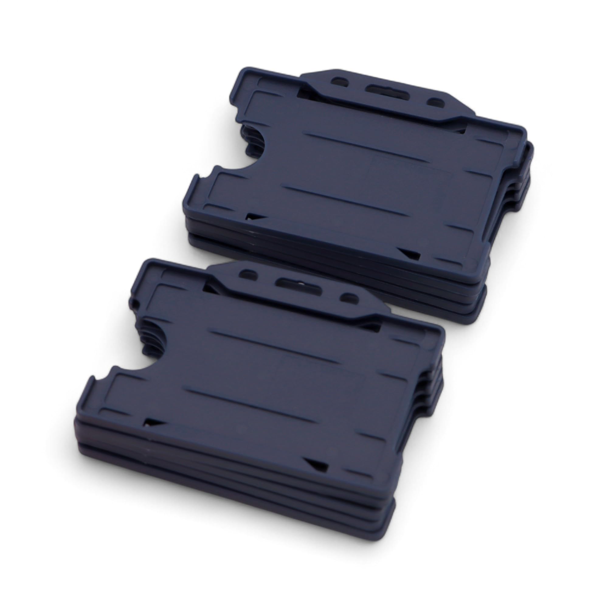 ALG ID Cards - Single Sided Rigid ID Identity Card Pass Badge Holder (Landscape) (86mm x 54mm CR80) - 10 Pack (Dark Blue)