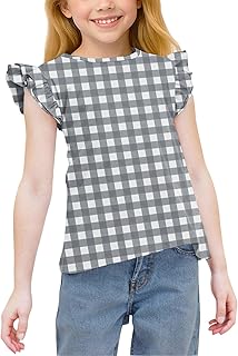 Camiseta interior para niña, verano, niños, Argyle, cuello redondo, sin mangas, camiseta deportiva de 3 a 15 años