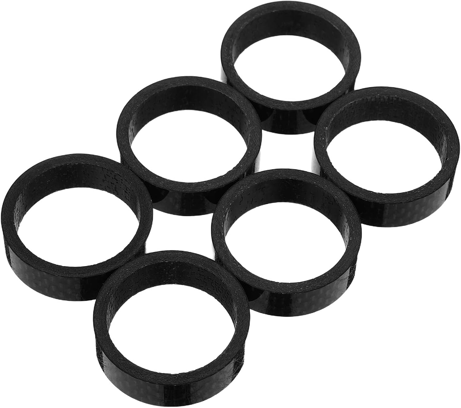 6pcs 10mm Carbon Fiber Bike Headset Spacers Stem Spacers Threadless for Road and Mountain Bikes Front Fork Washer Cycling Accessories
