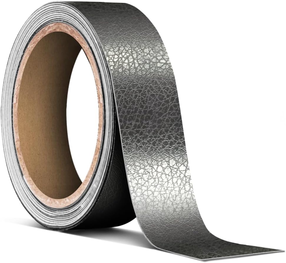 VViViD Black Soft Leather Automotive Air-Release Adhesive Vinyl Pinstripe Tape Roll (1 Inch x 20ft)